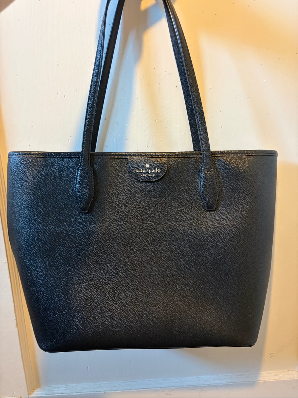 kate spade black pebble leather tote